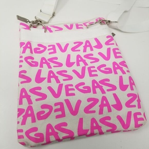 LAS VEGAS PINK WHITE CROSSBODY BAG. BY 777 LUCKY BRAND. - Picture 4 of 9